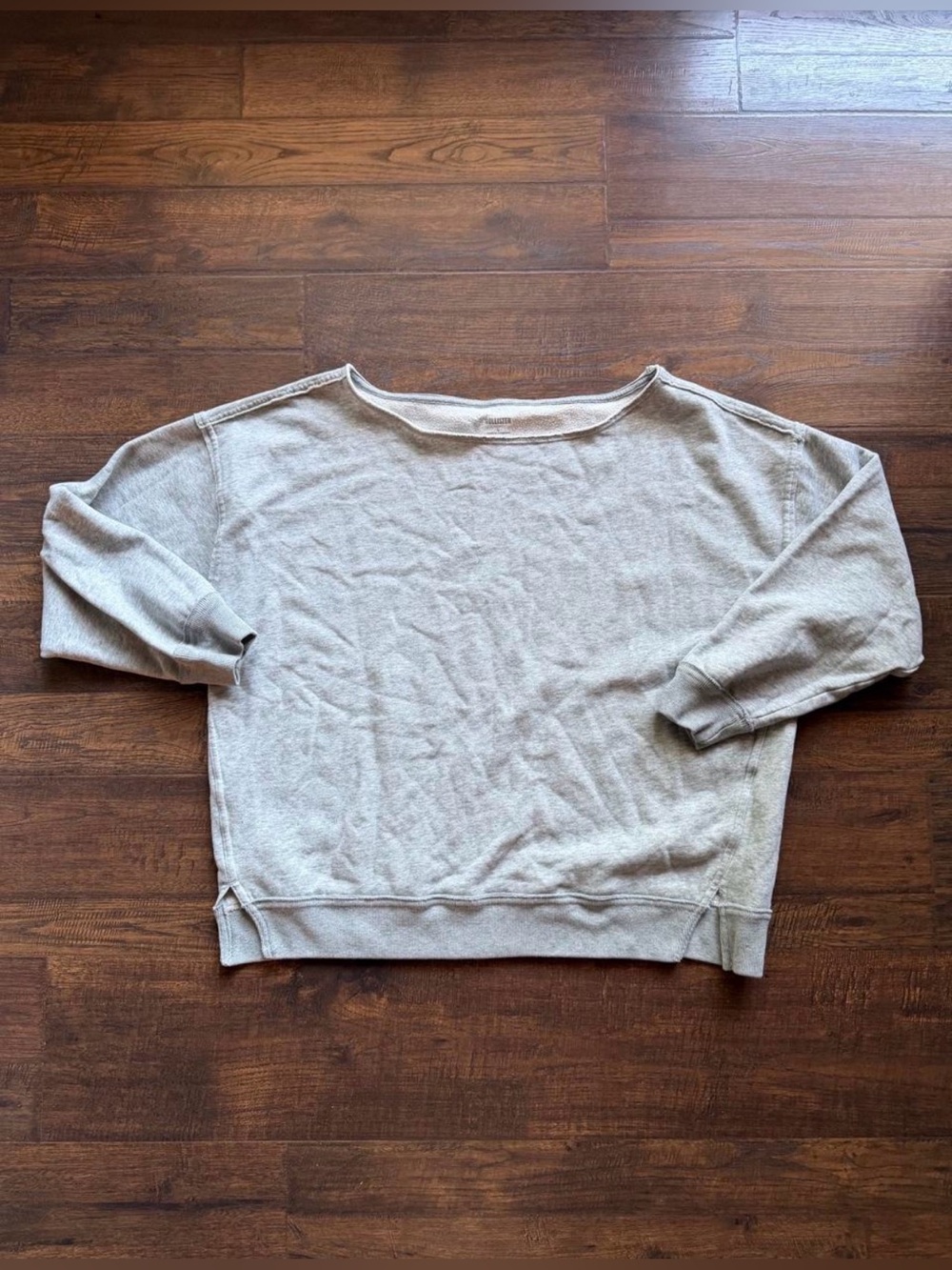Hollister Off The Shoulder Crewneck Sweatshirt Gray Size Large